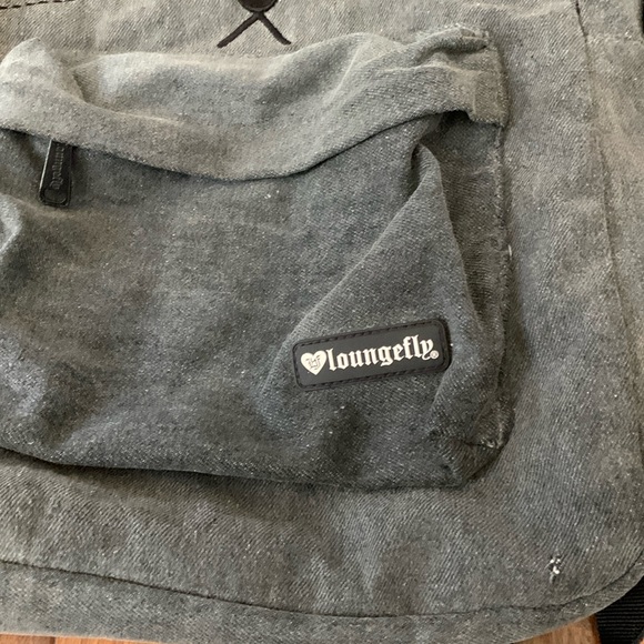 Grey denim Loungefly cat theme backpack - Picture 5 of 7